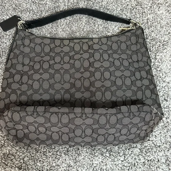 Coach Black and Gray Signature Hobo Bag - Picture 2 of 7